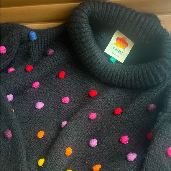 FARM Rio Sweaters - FARM Rio Rainbow Pom-Pom Sweater
